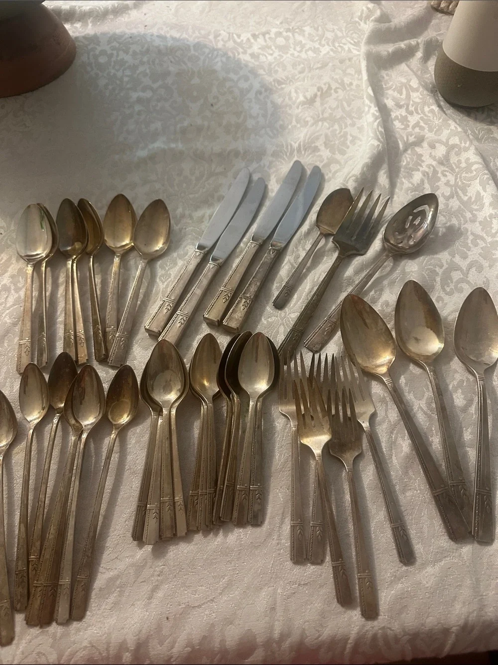 Vintage Oneida Prestige Plate Grenoble Silver plate Flatware 47 Pieces